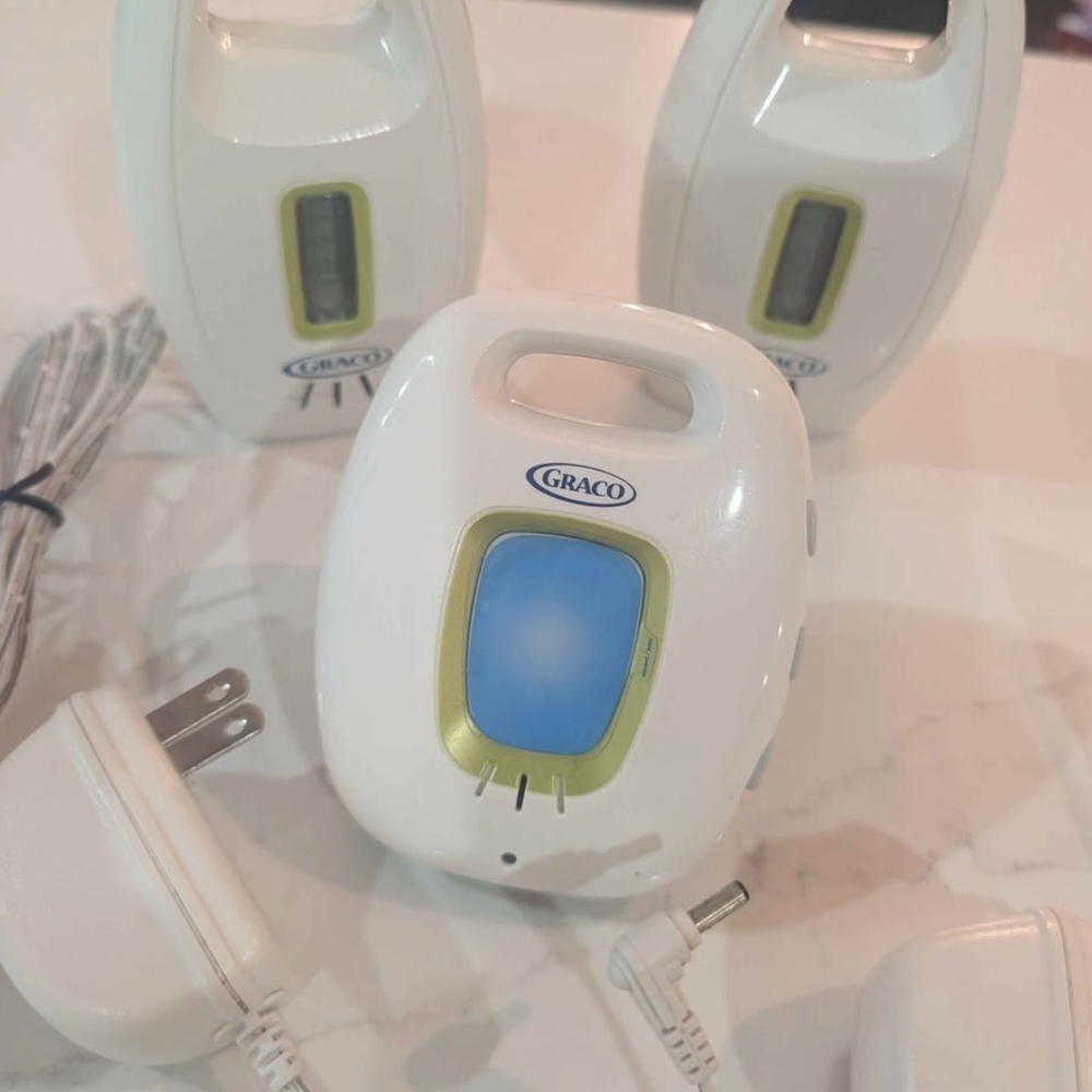 Graco White and Blue Baby Monitor Set